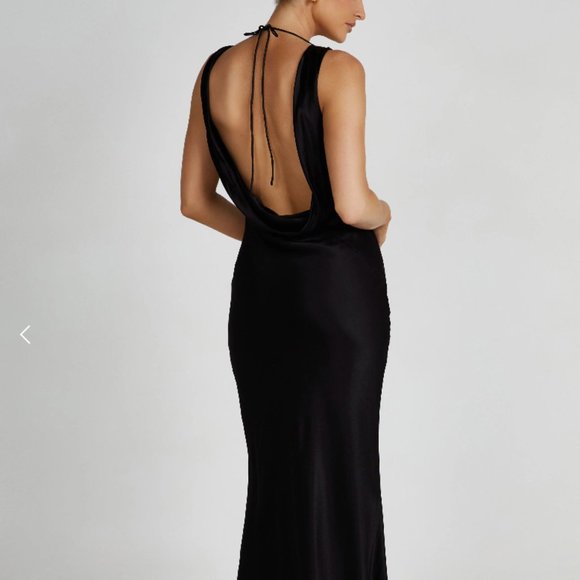 Meshki Black Satin Dress - Picture 2 of 4